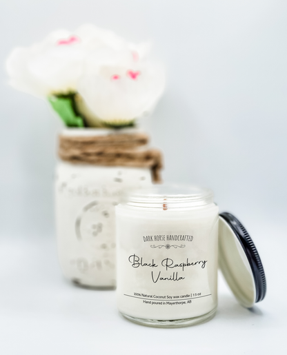 Black Raspberry Vanilla- 100% Natural Coconut Soy Wax Candle