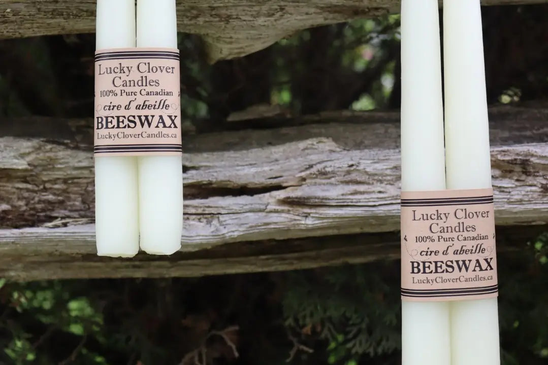 Ivory Beeswax Tapered Candles